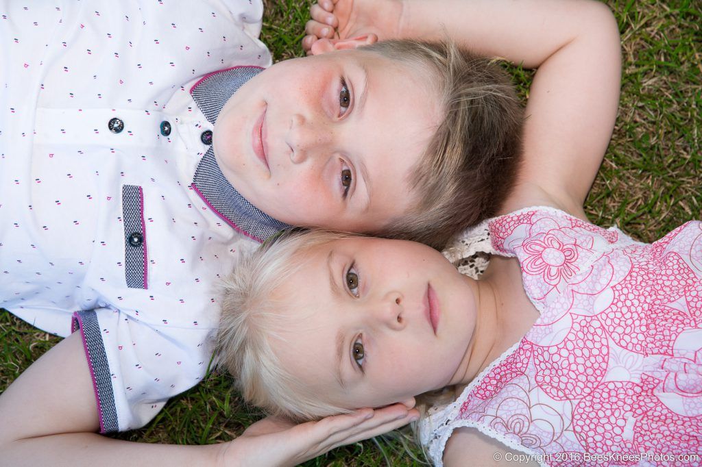 brother and sister in the park