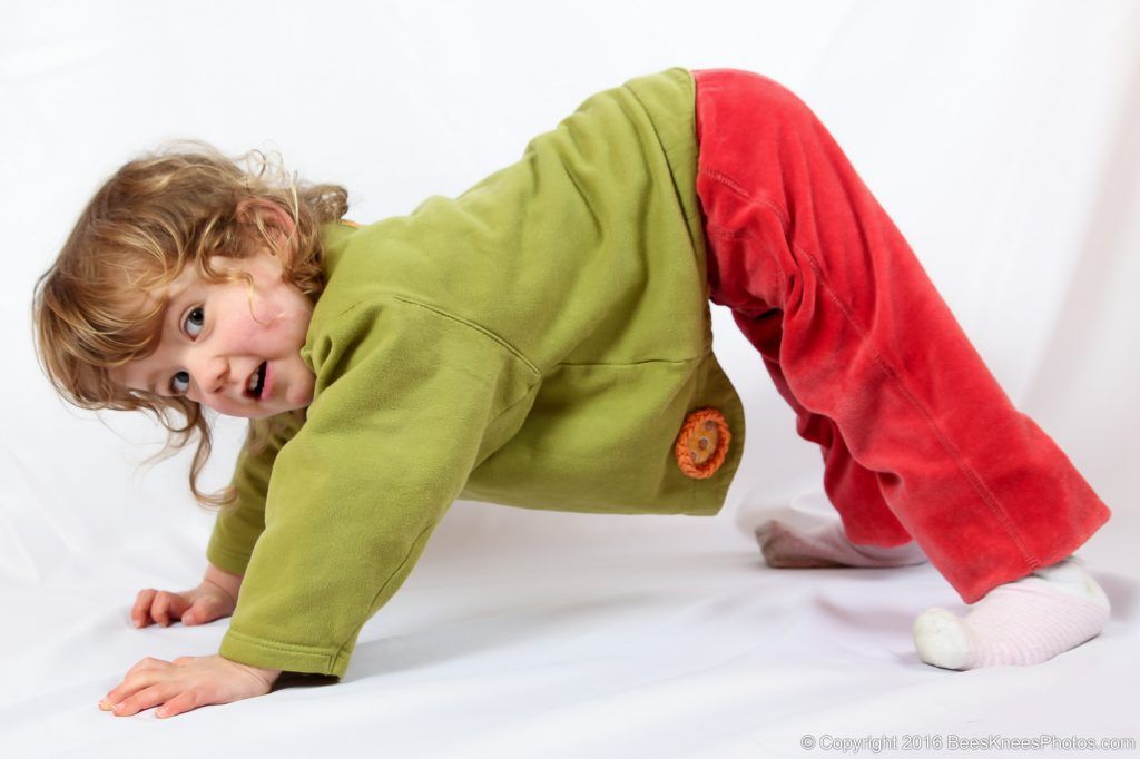 young girl doing some exercises in the studio